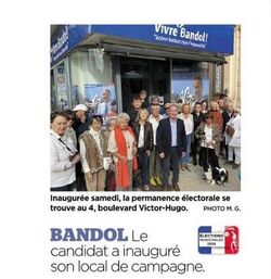 Vivre Bandol ! a inauguré sa permanence de campagne Vivre Bandol ! a inauguré sa permanence de campagne